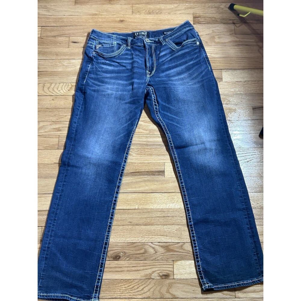 Salvage Mens Jeans Anarchy Straight Relaxed Fit 34L
